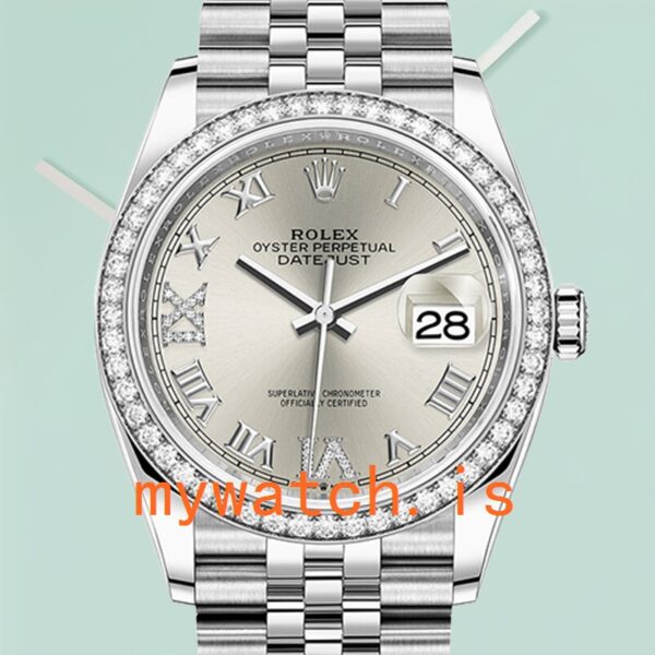 Rolex Datejust 36mm m126284rbr-0021 Ladies Diamond Bezel Silver-tone: A Timeless Elegance