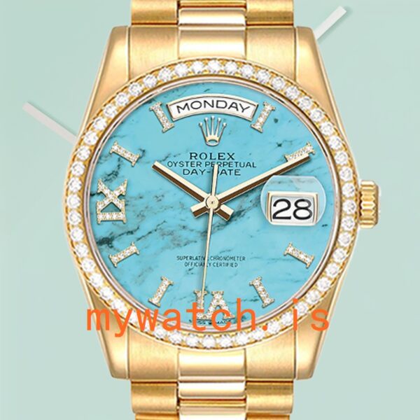 Rolex Day-Date m128348rbr-0037 36mm Mens Gold-tone Blue Dial: A Timeless Piece of Luxury
