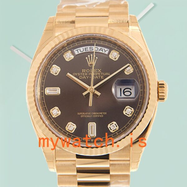 Rolex Day-Date 36mm M128238-0022 Unisex Gold-Tone: Genuine vs Replica
