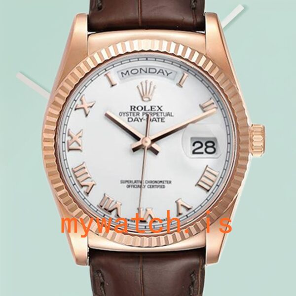 Rolex Day-Date 36mm 118135 Mens Rose Gold-tone: Genuine vs. Replica Analysis